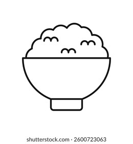 Bowl rice icon isolated. simple vector icon on white background
