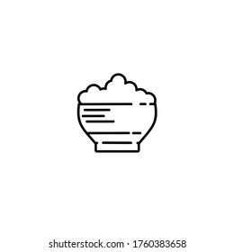 Bowl of rice icon vector. Monoline vector