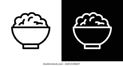 Bowl rice icon vector simple element illustration editable