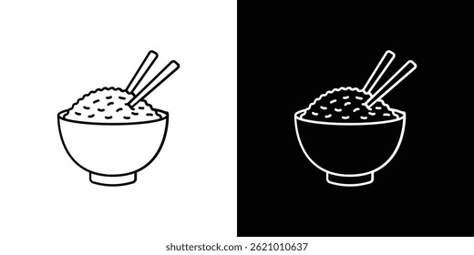 Vetor de ícone de arroz tigela para web, e aplicativo móvel