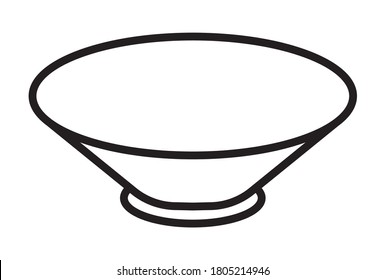 Bowl / rice bowl line art icon for apps and websites