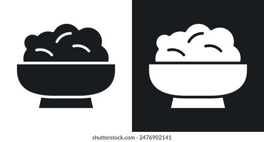 Bowl rice thin icon collection.