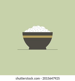 Bowl of rice vector illustration. 