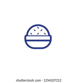 Bowl of rice. Vector isolated icon