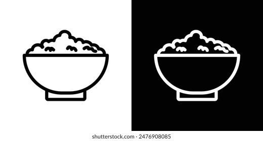 Bowl ricevector icon set on white background.