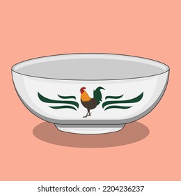 bowl with rooster mascot design