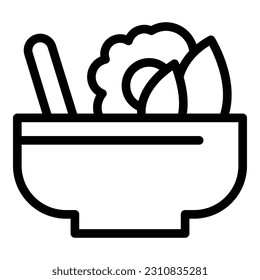 Bowl salad icon outline vector. Human food. Diet energy