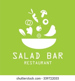 Bowl Of Salad Icon,logo.Vector 