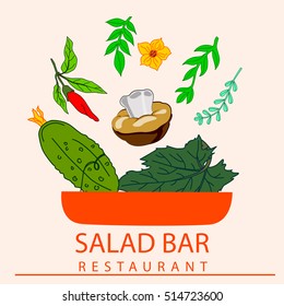 bowl of salad icon,logo.Vector 