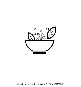 Bowl of salad line icon concept. Bowl of salad vector linear illustration, sign, symbol, healthy food