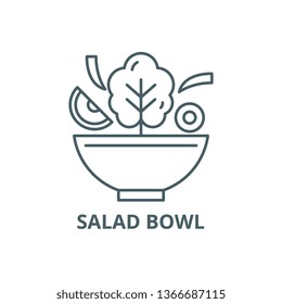 Bowl of salad line icon, vector. Bowl of salad outline sign, concept symbol, flat illustration