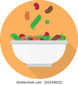 Bowl of Salad Vector Flat