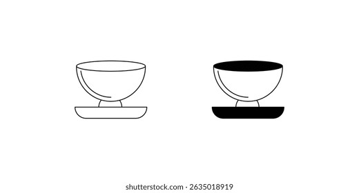 bowl set icon with white background vector stock illustration