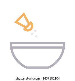 bowl shaker color line vector icon