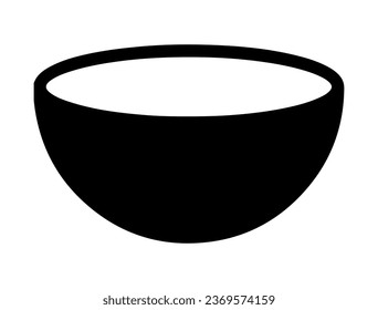 Bowl shape silhouette vector art