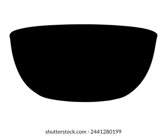 Bowl shape silhouette vector art white background