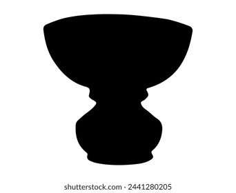 Bowl shape silhouette vector art white background