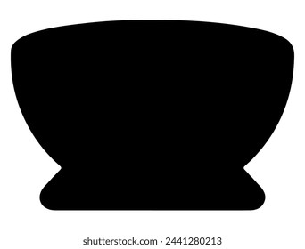 Bowl shape silhouette vector art white background