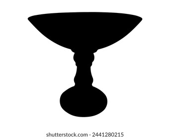 Bowl shape silhouette vector art white background