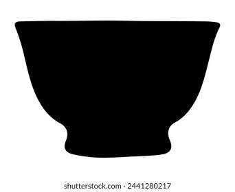 Bowl shape silhouette vector art white background