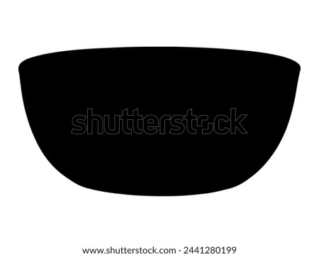 Bowl shape silhouette vector art white background