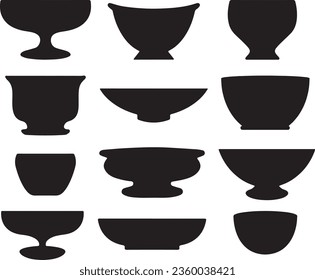 Bowl Shapes Silhouette Vector Pack