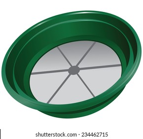 Bowl for sifting gold. Vector illustration.