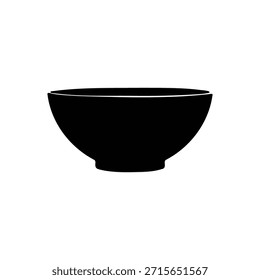 Bowl silhouette vector flat design on white background.