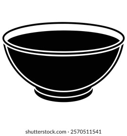 bowl Silhouette vector with white background