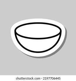 Bowl simple icon vector. Flat design. Sticker with shadow on gray background.ai