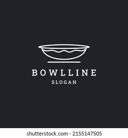Bowl simple line art logo template vector illustration design