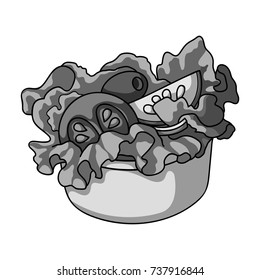 Bowl, single icon in monochrome style.Bowl, vector symbol stock illustration web.