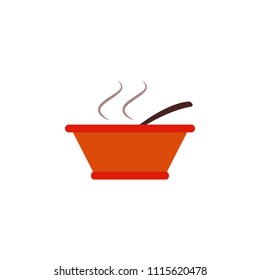 bowl of soup colored illustration. Element of colored food icon for mobile concept and web apps. Detailed bowl of soup icon can be used for web and mobile on white background