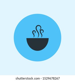 Bowl of soup flat icon illustration. Food icon vector design