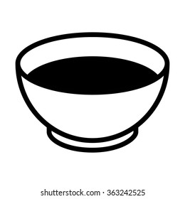 Bowl of soup flat vector icon for apps and websites