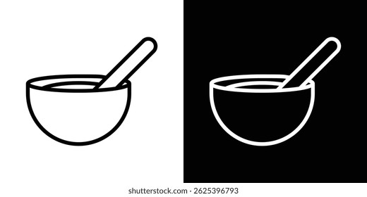 Bowl of soup icon concept stroke on white background