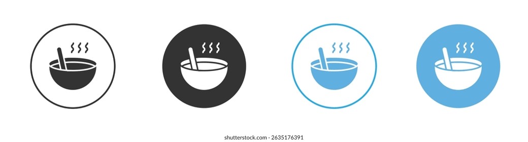 Bowl of soup icon Editable flat style, illustration icons