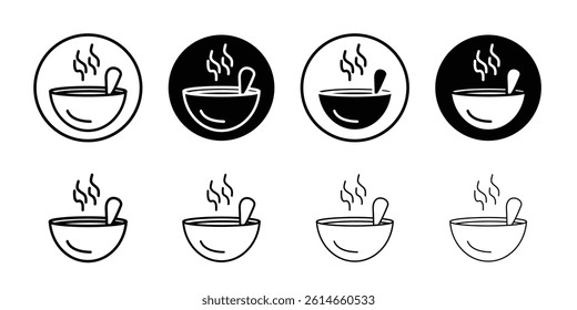 Bowl of soup icon flat and simple set design