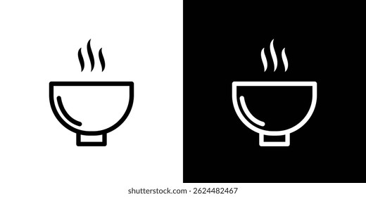 Bowl of soup icon. Logotype vector set
