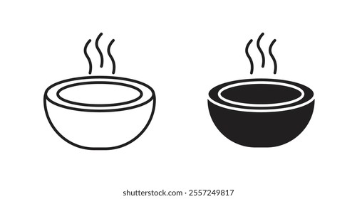 Bowl of soup Icon set. vector illustration set
