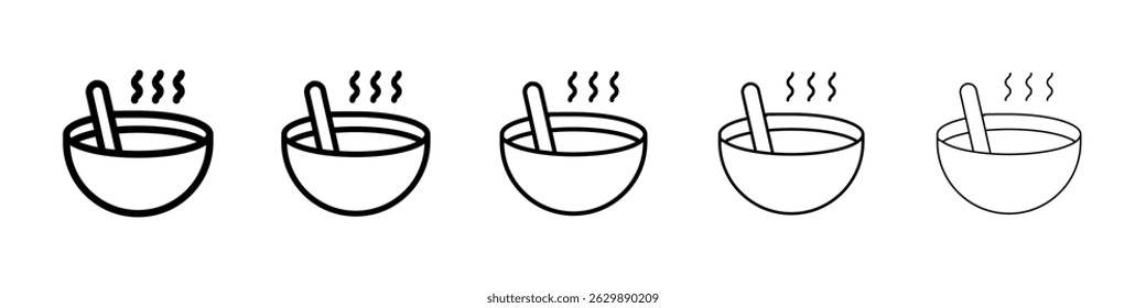 Bowl of soup icon Simple thin line flat symbol