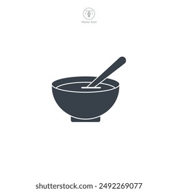 bowl soup icon theme symbol vector illustration isolated on white background