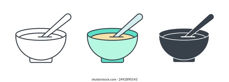 bowl soup icon theme symbol vector illustration isolated on white background