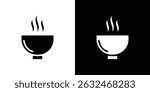 Bowl of soup icon Vector in flat style. Collection silhouettes