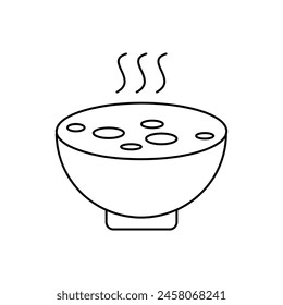 bowl of soup icon. vector flat liner fast food illustration on white background..eps