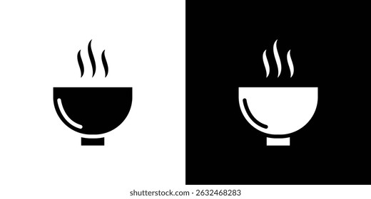 Bowl of soup icon Vector in flat style. Collection silhouettes