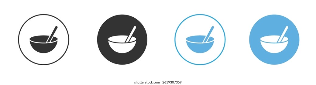 Bowl of soup icon Vector Graphic set