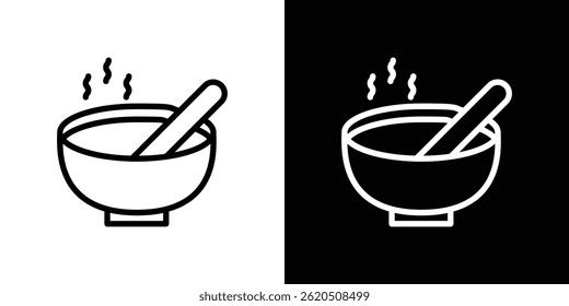 Bowl of soup icon vector, illustration logo template in trendy style