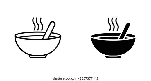 Bowl of soup Icon vector. liner and flat style icons set.