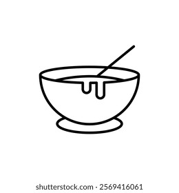 Bowl of soup icon Vector logo outline